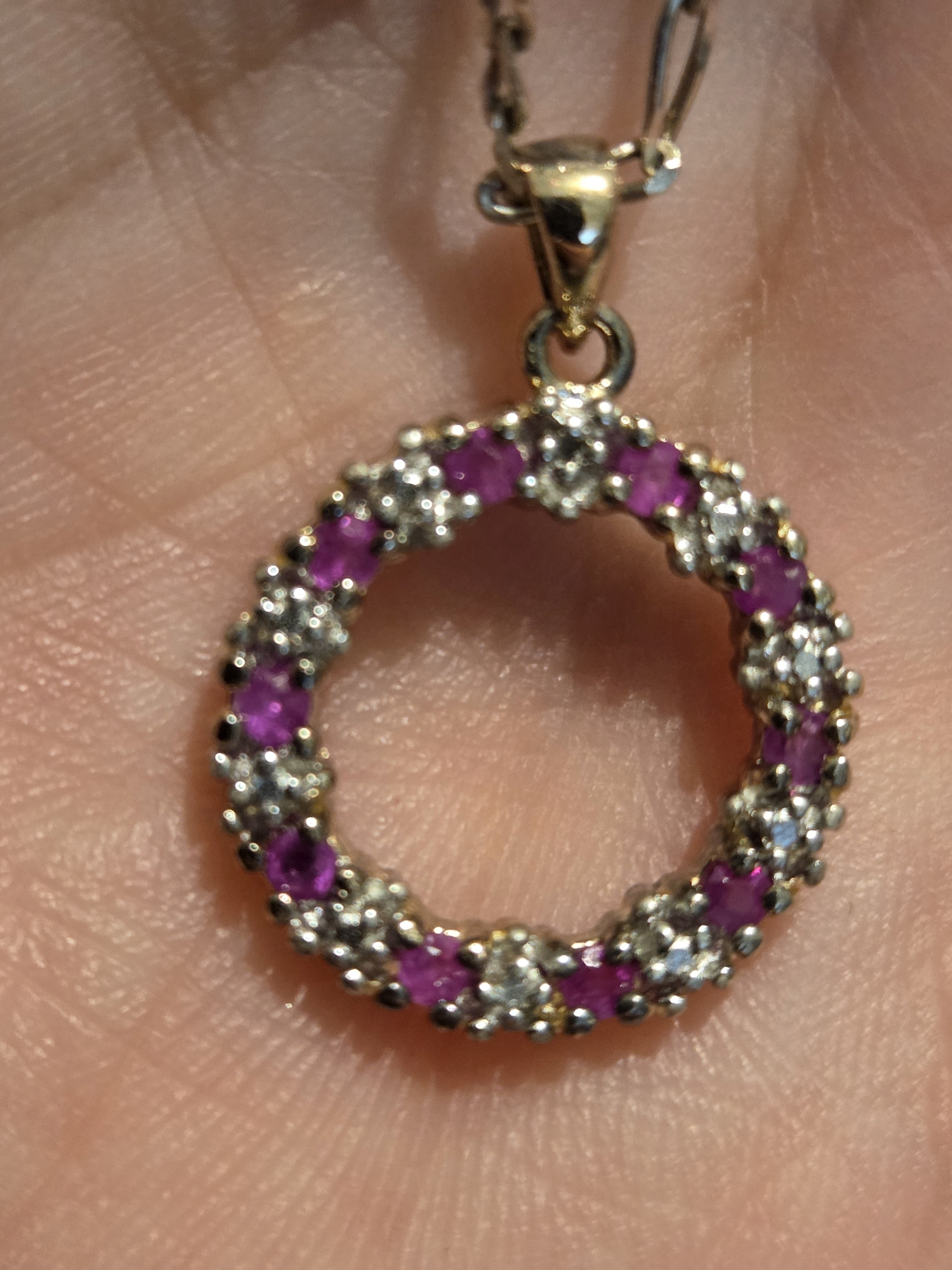 Genuinel Ruby "Circle Of Life" Pendant In Sterling Silver